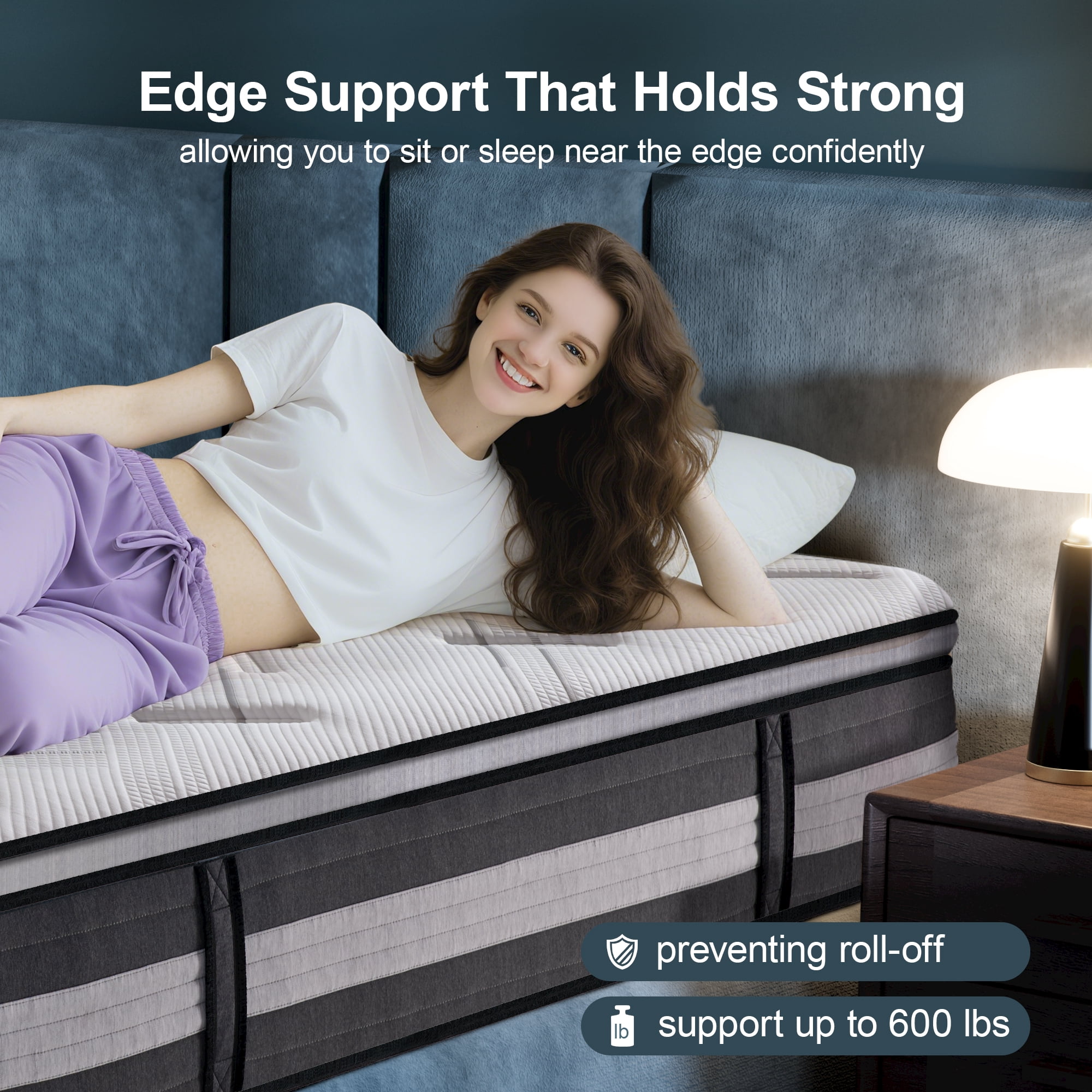 Surlunkeys 14 inch Full Size Hybrid Mattress in a Box, Cooling Gel Memory Foam Mattress, Medium Firm