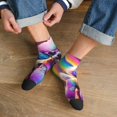 thumbnail image 3 of Fuzoiu Rainbow Poodle Urban Street Print Adult Socks, Crew Moisture-wicking Socks, Unisex Cushion Crew Socks,Casual Sports Ankle Socks, 3 of 7