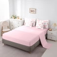 thumbnail image 6 of Homewish Lovely Heart Loves 7pcs Bedding Comforter Set,Cartoon Stars Print Queen Bedding Sets,Pink White Gray 0Queen Sheet Sets For Girls Kids,Super Cozy Room Decor Reversible, 6 of 9