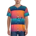 thumbnail image 4 of Haiem Hip Hop Hipster Baseball Jersey Button Down Shirts Sports Uniforms Men Women Jersey(Lighthouse and Whale,4X-Large), 4 of 9