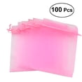 thumbnail image 1 of 100 bolsitas de organza con cordón de 7 x 9 cm, para joyas, dulces, pequeñas bolsas de regalo para bodas (rosa), 1 of 5