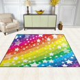 thumbnail image 3 of Dreamtimes Rainbow Stripes Area Rug, 4'x5' Pet & Child Friendly Carpet for Living Room Bedroom Dining Room,Indoor Outdoor Soft Rug Washable Non Slip Comfortable Area Rug, 3 of 6