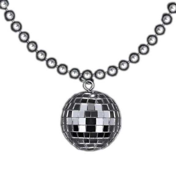 Disco Ball Charm Necklace on Silver Beads