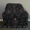 thumbnail image 4 of 1pc Gothic Skull & Floral Print Flannel Throw Blanket - Soft Light Beige-Friendly Cozy All-Season Blanket for Sofa, Bed, Office, Travel, Camping - Vintage Style Digital Print Home Decor Gift1pc Gothi, 4 of 10