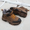 thumbnail image 2 of LNGOOR Bottes de Randonnée Isolées en Polaire pour Garçons - Griffes en Acier Résistantes à l'Usure Antidérapantes Imperméables Respirantes Légères et Confortables Chaussures de Sport Extérieures pour Camping Escalade, 2 of 7