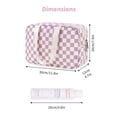 thumbnail image 4 of Travel Toiletry Bag Women Large Cosmetic Bag Travel Makeup Bag Organizer Medicine Bag for Toiletries Essentials Accessories, Pink Checkerboard, 4 of 8