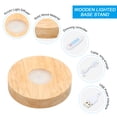 thumbnail image 3 of Unique Bargains 4 Inch Wooden LED Light Base, 2pcs Wood Display Base Stand w Dimmer for Crystal Glass, 3 Color White Light, 5V DC, 3 of 8
