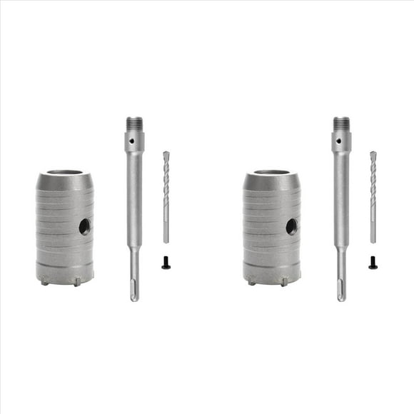 2X Juego de Brocas para Perforadora SDS Plus, Herramientas de Corte con Eje Redondo, Abridor de Agujeros para Piedra, Cemento y Hormigón, 40mm