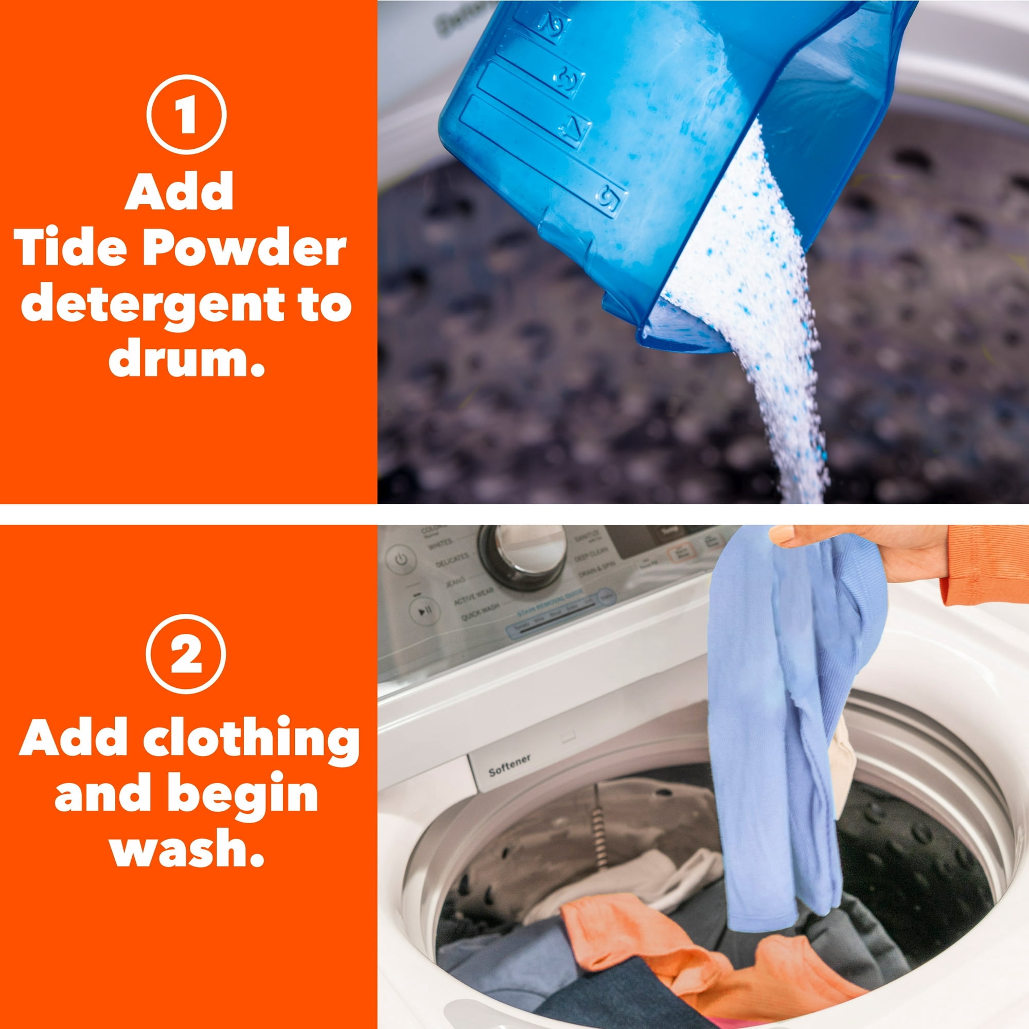 Tide Powder Laundry Detergent, Original Scent, 50 oz, 44 Loads with Microfiber Solid Color Towel by BundleEase