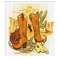 thumbnail image 2 of Ambesonne Western Shower Curtain, Old Wild Cowboys, 69"Wx70"L, Yellow Orange, 2 of 4