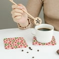 thumbnail image 5 of Kdxio Strawberries Funny Coasters,4 Pcs Leather Coasters,Housewarming Gifts,Protect Furniture from Water Marks Scratch and Damage, 5 of 8