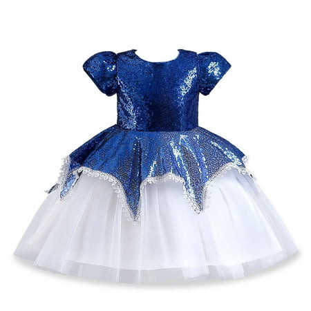 

SHENGXINY 3-10 Years Kids Dresses For Girls Wedding Tulle Lace Sequins Girl Dress Elegant Princess Party Pageant Formal Gown For Teen Children Dress