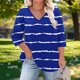 thumbnail image 1 of mfyjkho Tops Casuales Para Mujer, Camiseta Holgada Con Cuello En V, Mangas Tres Cuartos Y Mangas 3/4 Para Mujer Tops Para Hacer Ejercicio Xxxl, 1 of 6