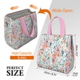 thumbnail image 3 of Pioneer Flower Floral Print Pattern Insulated Lunch Bag for Women & Adults,Large Portable Soft Cooler Lunch Bag,Thermal Food Storage Tote with Pearl Cotton,8.66L,8.75x5.75x9.5 Inch, 3 of 6