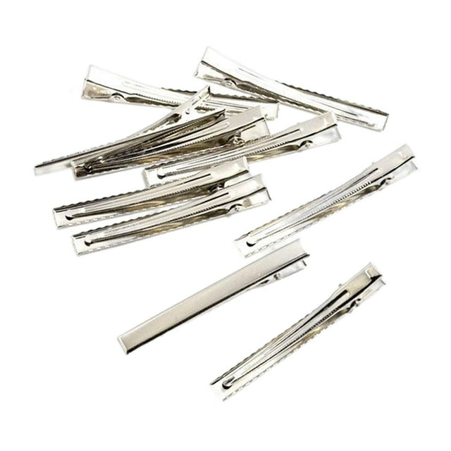 10 pinzas de , pinzas de cabellero de metal plateado con para lazos, accesorio de bricolaje, pinza de (7,5 CM-3 pulgadas) Baoblaze pinzas de pelo de cocodrilo