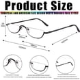 thumbnail image 4 of Viseng Half Frame Reading Glasses for Women Men Slim Half Moon Lens Readers Metal Semi Rimless Eyewear, 4 of 6