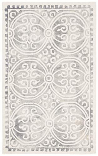 7' x 7' Square Safavieh Dip Dye Collection DDY211G Handmade Premium Wool Area Rug Ivory Silver