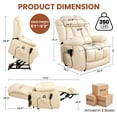 thumbnail image 3 of Dual Motor Power Lift Recliner Chair for Elderly, Infinite Position Lay Flat Lift Chair with Heat and Massage, Extended Footrest, USB Ports, Lumbar Pillow, Cup Holders, Beige, 3 of 10