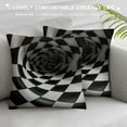 thumbnail image 3 of JEUXUS  Pillow Covers  Black and White Buffalo Plaid with Ruffle Fall Pillows Farmhouse Pillow Covers Fall Decorations Cushion Covers for Porch Decor,Couch,Bed, 3 of 5