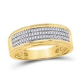 thumbnail image 2 of 10K Yellow Gold His Hers Round Diamond Square Matching Wedding Set 5/8ctw, Womens Size: 5-10, Mens Size: 7-13, 2 of 4