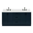 thumbnail image 2 of Ariel Kelly 73 Inch Double Oval Sink Bathroom Vanity With Pure White Quartz Countertop 1.5 Inch Edge In Midnight Blue, 2 of 12