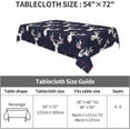 thumbnail image 3 of Farmhouse Table Cloth Moose Deer Navy Blue Plaid Tablecloth for Dinning Room Kitchen Birthday Party Outdoor Decorations Oil-Proof Waterproof Washable 60x84 Inches Rectangular, 3 of 5