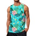 thumbnail image 1 of Summer Men's Solid Color Printed Sweat-absorbing Breathable Shoulder Expanding Sleeveless Vest XL, 1 of 5