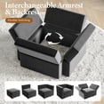 thumbnail image 5 of Neche Sectional Couches with Storage Seats, 92" L Shaped Convertible Modular Sectional Sofa, 5 Seat & 1 Ottoman Velvet Storage Chaises Deep Seat Couch for Living Room, Bedroom, Apartment, Gray, 5 of 7