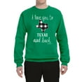 thumbnail image 2 of Wild Bobby, I Love You To Texas And Back Plaid Pop Culture Unisex Crewneck Graphic Sweatshirt, Kelly, Small, 2 of 3