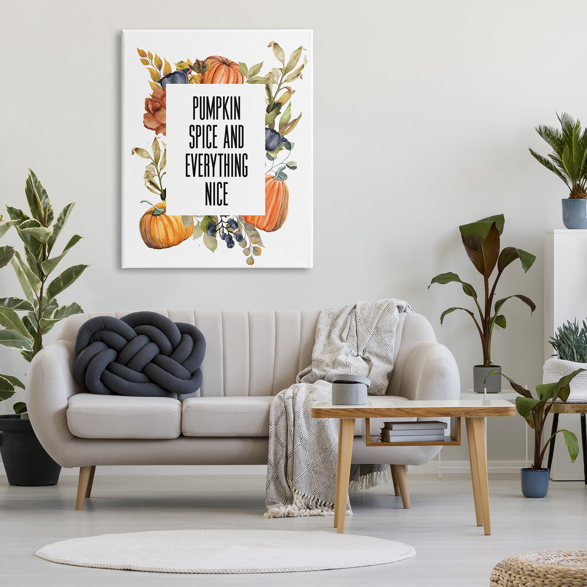 Stupell Industries Pumpkin Spice and Everything Nice Wild Pumpkin Harvest, 36 x 48, Designed by Valerie Wieners