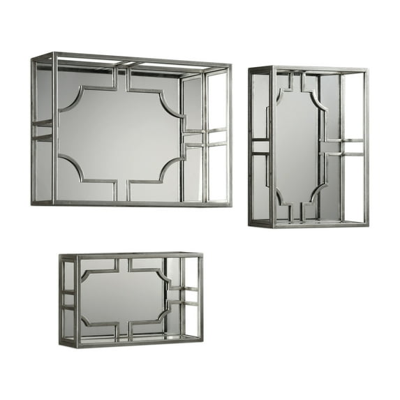 Uttermost 04113 Adoria Three Piece Metal Frame Wall Shelving Set By Grace Feyock