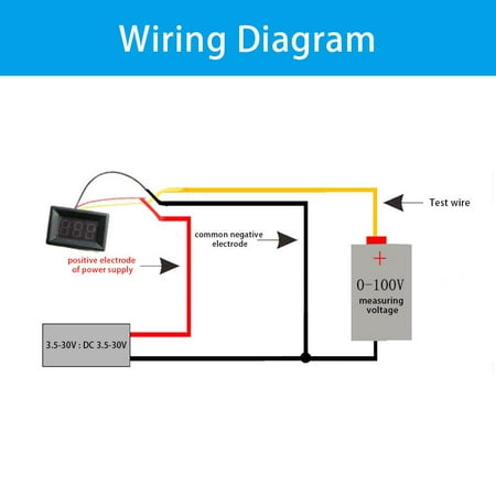 0 56 3 Wire Digital Led Voltmeter Voltage Meter Panel With Reverse Protection Dc0 100v Green Led Voltmeter Walmart Canada