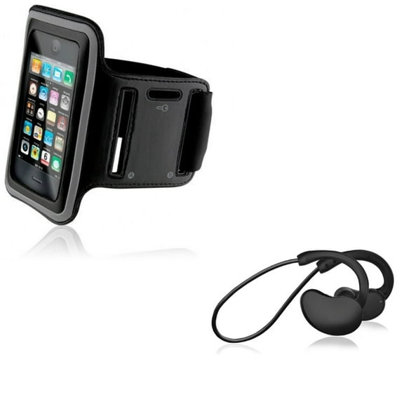 Gym Workout Sports Running Armband w With Mic Sports Earphones Wireless Headphones P6N for iPhone SE 5S 5C 5 - Kyocera Hydro Elite C6750 - Motorola Droid RAZR M