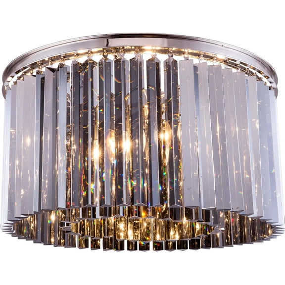 Flush Mount Light Ceiling Fixture SYDNEY 8-Light Polished Nickel Silver EL-3398
