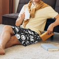 thumbnail image 3 of Mens Pajama Pants - White Halloween Pumpkin Bat Sleep Shorts Mens Pajama Shorts, Comfy Pj Pants for Mens Lounge Shorts, 3 of 5