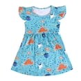 thumbnail image 4 of WhouRiu Girls Summer Cartoon Graphic Dresses Sleeveless Flutter Sleeve Crew Neck Dress Kids Comfortable Cute Party Sundress,9-10 Years, 4 of 4