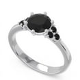 thumbnail image 2 of 2.15 Carat Round Cut Black Onyx Gemstone Beautiful Anniversary Ring for Ladies Solid 14K White Gold Size 10.5 by Diamond-Capitals, 2 of 7