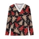 thumbnail image 4 of Puntoco Mujer Navidad Moda Impreso Encaje Manga Larga Blusa Cuello V Casual tops Puntoco Puntoco-7155, 4 of 5