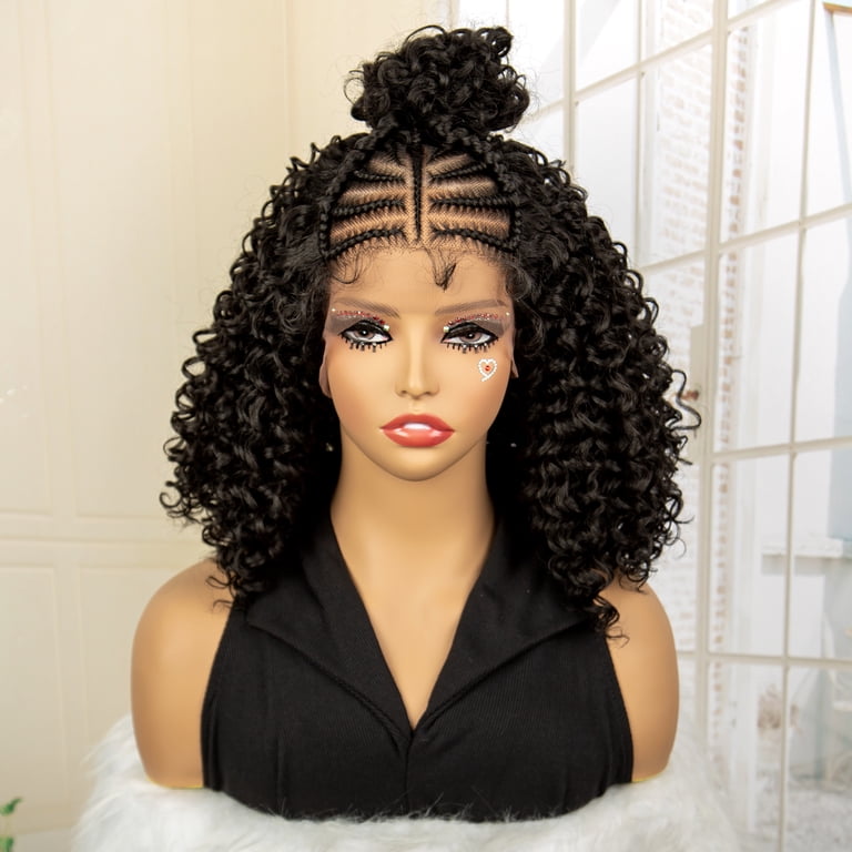 Bun Curly Lace Front Wig Curly Lace Front Wig, Pre Styled Space Bun, Platinum Blonde  main image 2