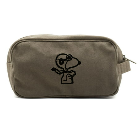 Snoopy Flying Ace Canvas Shower Kit Travel Toiletry Diaper Bag (Best Pistol Case For Flying)