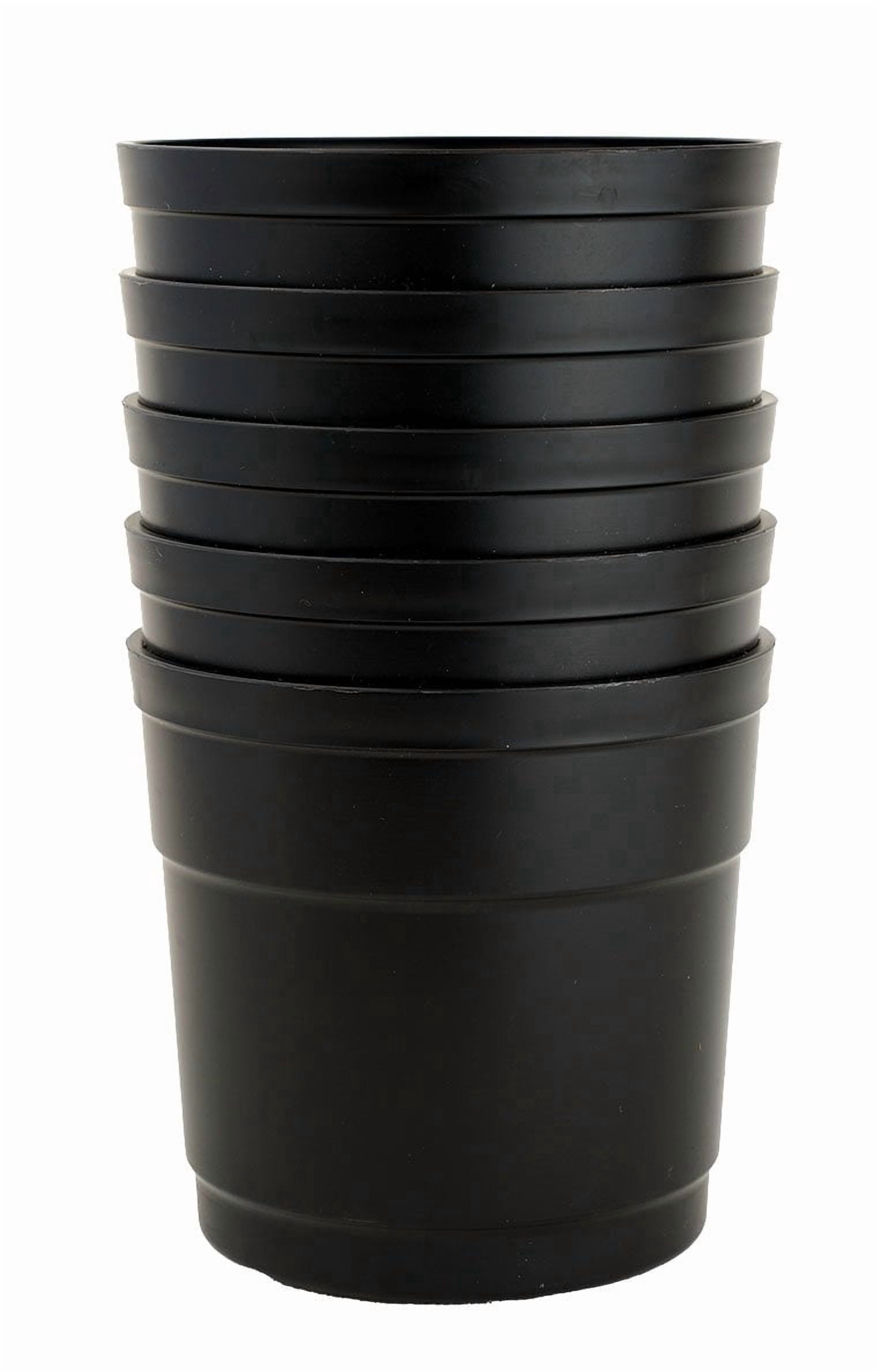 Austin Planter 4 inch Black Pots and Saucers 5 Pack