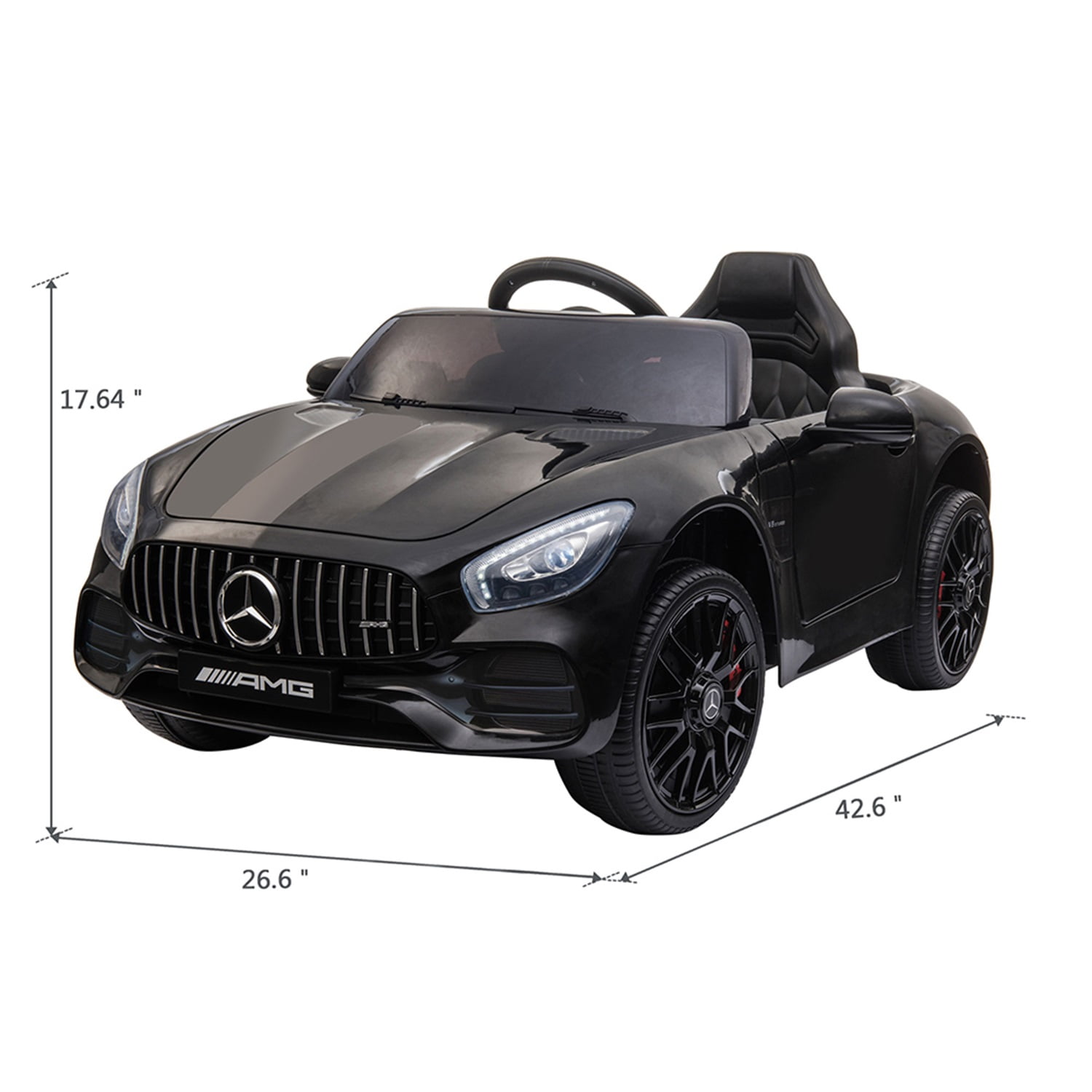 CIPACHO Licensed Benz GT 12V Ride On Car, Electric Vehicle Kids Car Toy with 3-Speed Remote Control Sporty Carfor for Kids 3 to 6 Years Old, Black CIPACHO Licensed Benz GT 12V Ride On Car, Electric Vehicle Kids Car Toy with 3-Speed Remote Control Sporty Carfor for Kids 3 to 6 Years Old, Black