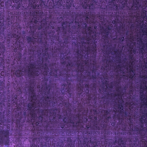 Ahgly Company Machine Washable Indoor Square Abstract Purple Modern Area Rugs, 5' Square
