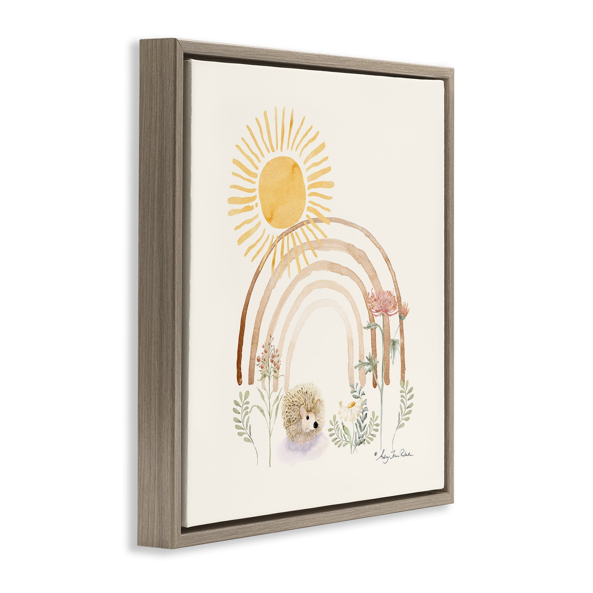 Stupell Industries Soft Boho Nature Landscape & Nature Painting Brown Floater Framed Canvas Art Print Wall Art, 25 x 25