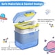 thumbnail image 4 of Dispensador de fórmula para bebés para viajes, contenedores portátiles de fórmula de leche en polvo para llevar, contenedores de bocadillos de frutas dulces con cuchara y tenedor (360 ml, azul) TUNC Sencillez, 4 of 5