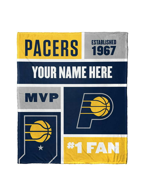 Indiana Pacers NBA Colorblock Personalized Silk Touch Throw Blanket
