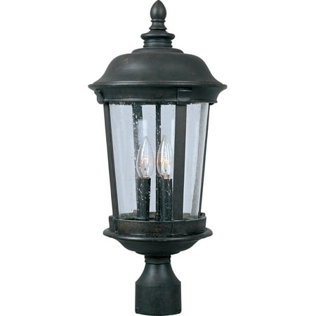 - Outdoor Post Light Bulb Fixture 3 Light Bulb Fixture With Bronze Finish Viex Material Candelabra Bulbs 10 inch 120 Watts