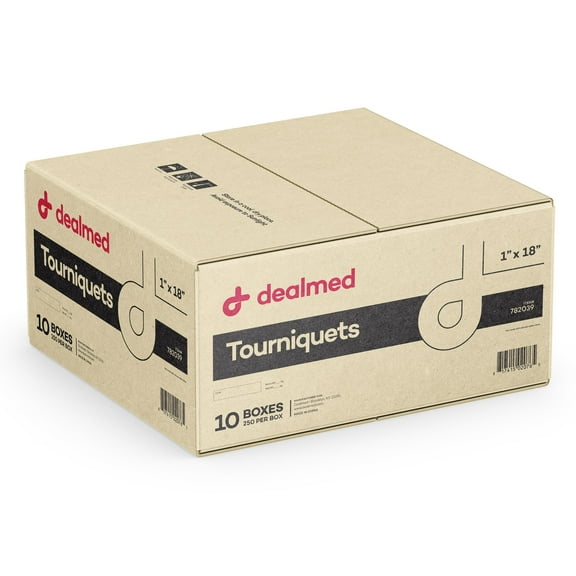 Dealmed Latex-Free Tourniquets, 1" W x 18" L, Blue, 250 Count (Case of 10)