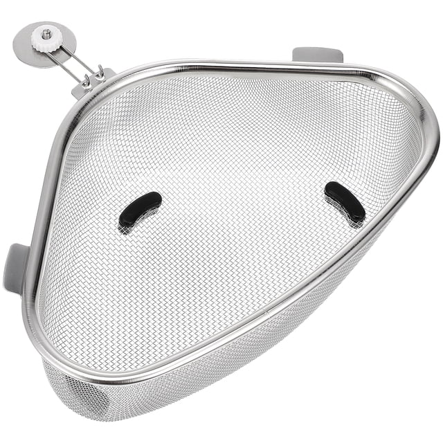 FELTECHELECTR Cesta de almacenamiento esquinera triangular de acero inoxidable para fregadero de cocina.