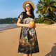 thumbnail image 4 of Easygdp Enchanted Deer In Cave para Vestido Transpirable de Mujer, Vestido Suelto de Manga Corta con Pliegues y Bolsillos para el Verano, 4 of 6